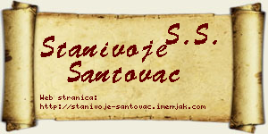 Stanivoje Santovac vizit kartica